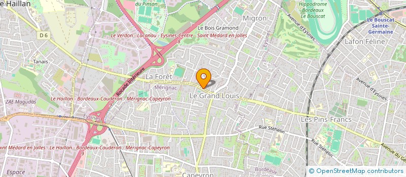 localisation de l'entreprise ASTRID - COIFFURE HOMME ET BARBIER  EYSINES