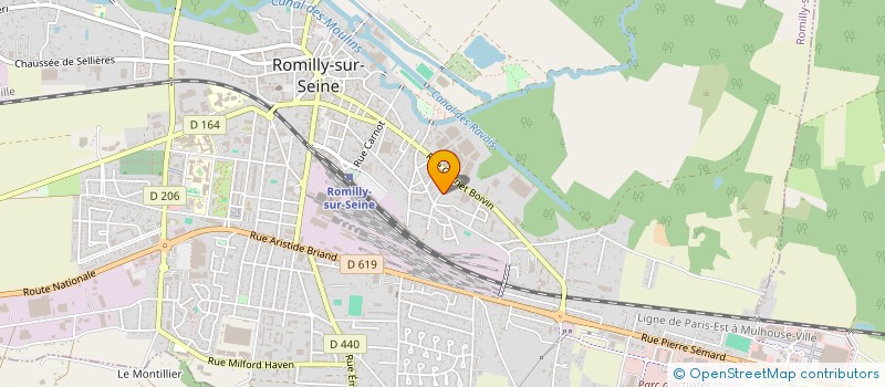 localisation de l'entreprise ASU CONSTRUCTION à ROMILLY-SUR-SEINE