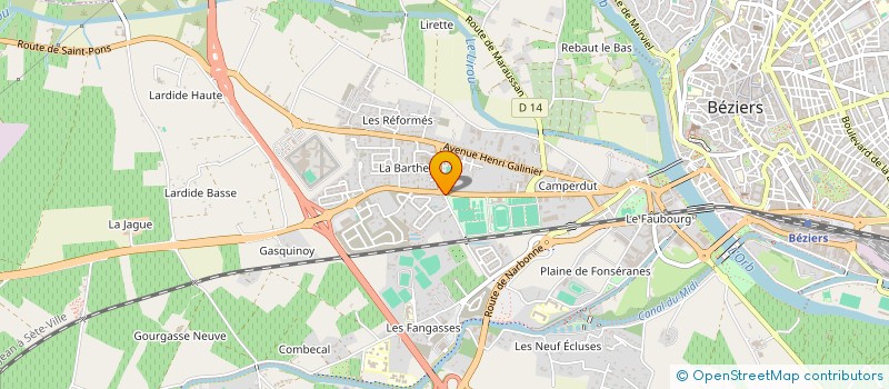localisation de l'entreprise AT PISCINES à BEZIERS