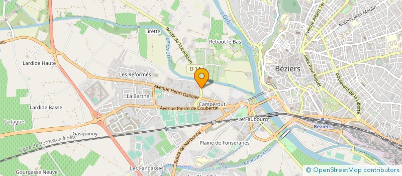 localisation de l'entreprise AT TRAVAUX à BEZIERS