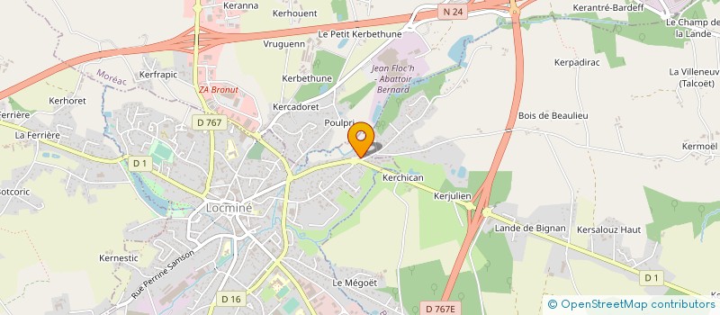 localisation de l'entreprise ATA PRODUCTION  MOREAC