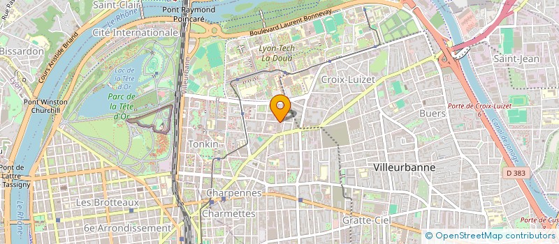 localisation de l'entreprise ATELIER A TEE PEEK  VILLEURBANNE