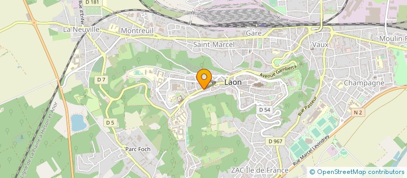 localisation de l'entreprise ATELIER ARCHITECTEUR à LAON
