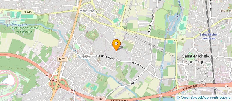 localisation de l'entreprise ATELIER ARCHITECTURE HUGUES DESGOUILLONS  MONTLHERY