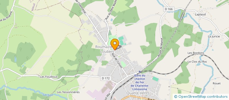 localisation de l'entreprise ATELIER BOIS à TERRES-DE-HAUTE-CHARENTE