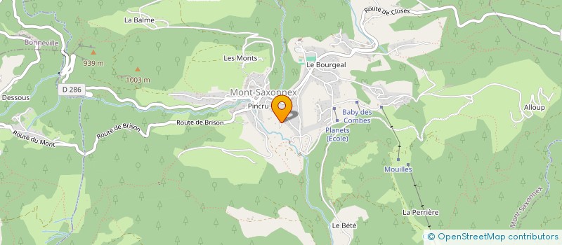 localisation de l'entreprise ATELIER BOURGEAUX  MONT-SAXONNEX