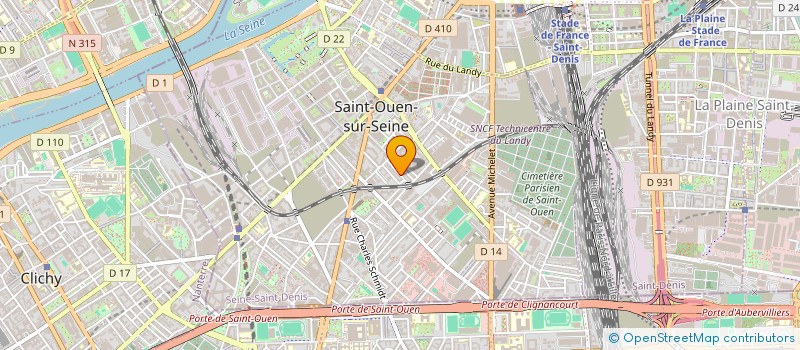 localisation de l'entreprise ATELIER BTP FRANCE à SAINT-OUEN-SUR-SEINE