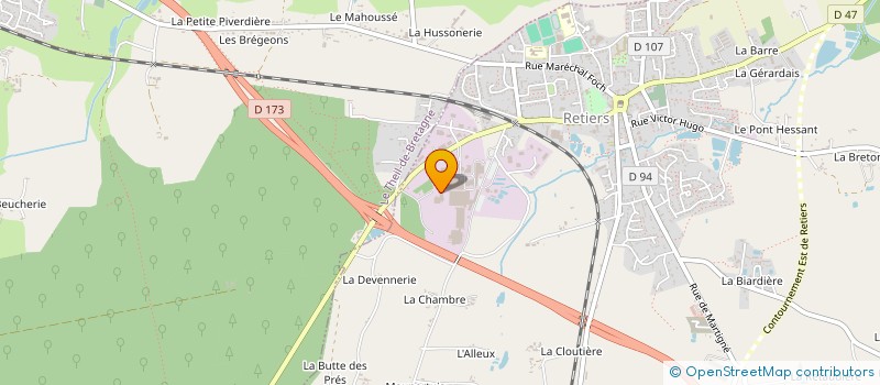 localisation de l'entreprise ATELIER CONSTRUCTION INOX A.C.I.  RETIERS