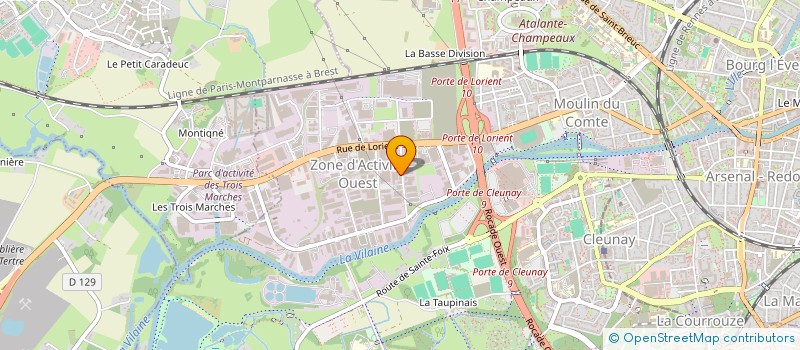 localisation de l'entreprise ATELIER CREATION ARCHITECTUR & URBAINE  RENNES