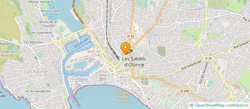 localisation de l'entreprise ATELIER D'ARCHITECTURE DURANTEAU-PIDOUX  LES SABLES D'OLONNE