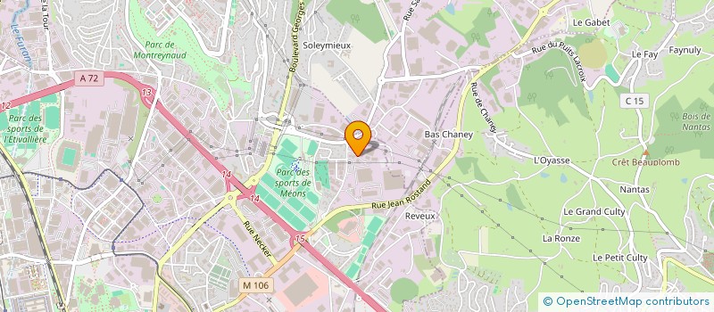 localisation de l'entreprise ATELIER D'ARCHITECTURE ET D'URBANISME   MICHELOU ET ASSOCIES  SAINT-ETIENNE