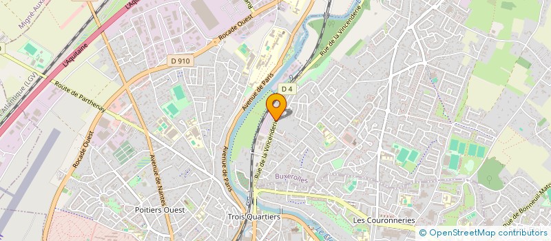 localisation de l'entreprise ATELIER D'ARCHITECTURES & DE PAYSAGES  POITIERS