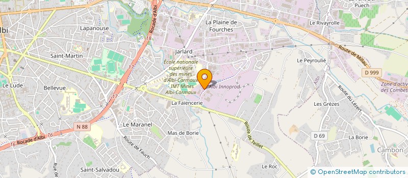 localisation de l'entreprise ATELIER D'ELECTRICITE CLIMATIQUE DU TARN  ALBI