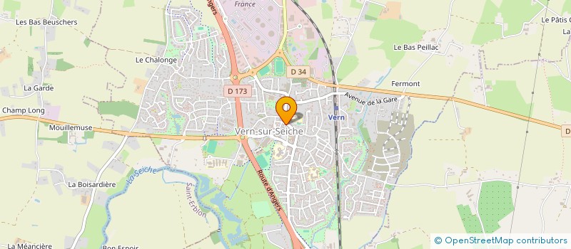 localisation de l'entreprise ATELIER DE COIFFURE  VERN-SUR-SEICHE