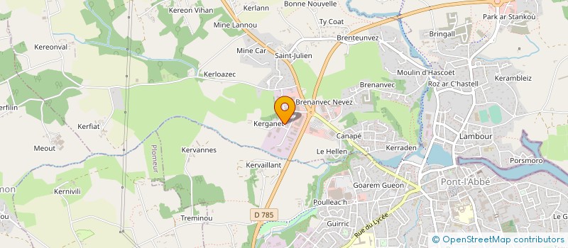 localisation de l'entreprise ATELIER DE CONSTRUCTIONS COMPOSITES DU FINISTERE  PLONEOUR LANVERN