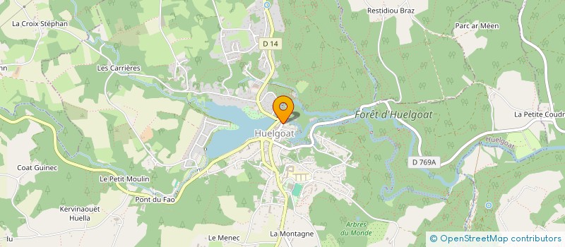 localisation de l'entreprise ATELIER DE LA FORET 29  HUELGOAT