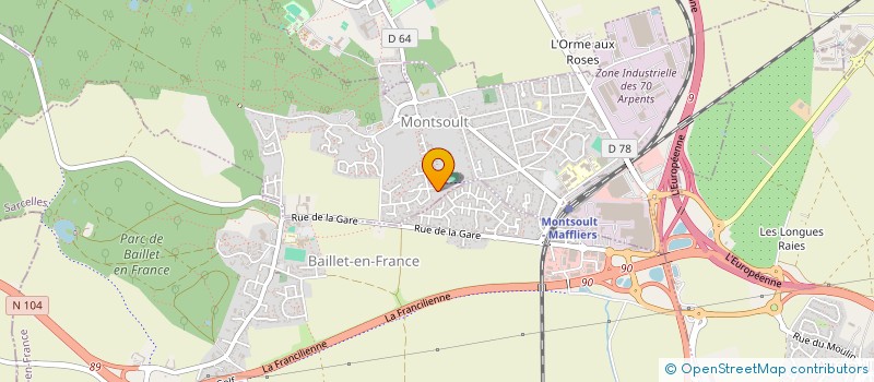 localisation de l'entreprise ATELIER DE PEINTURE ET DECORATION  LA PARISIENNE  MONTSOULT