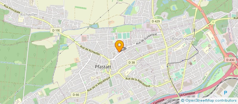 localisation de l'entreprise ATELIER DE TOLERIE ET DE PEINTURE MULHOUSE II à PFASTATT