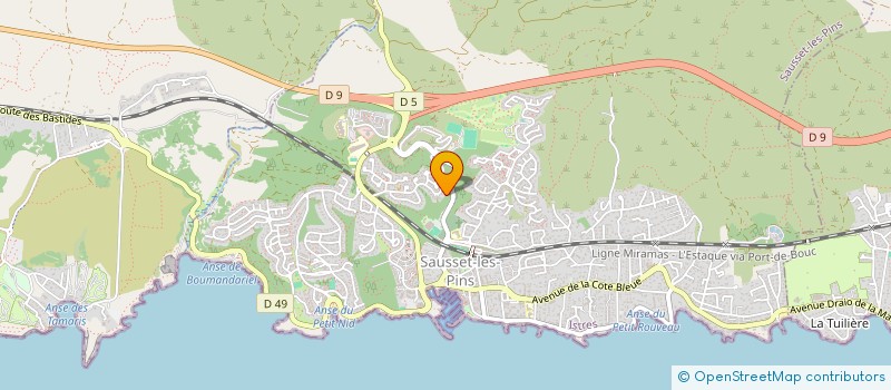 localisation de l'entreprise ATELIER DES ARTS ECOLE DE DANSE ET ARTS ASSOCIES  SAUSSET-LES-PINS