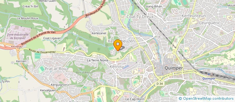 localisation de l'entreprise ATELIER DES MUSIQUES ACTUELLES EN CORNOUAILLE à QUIMPER