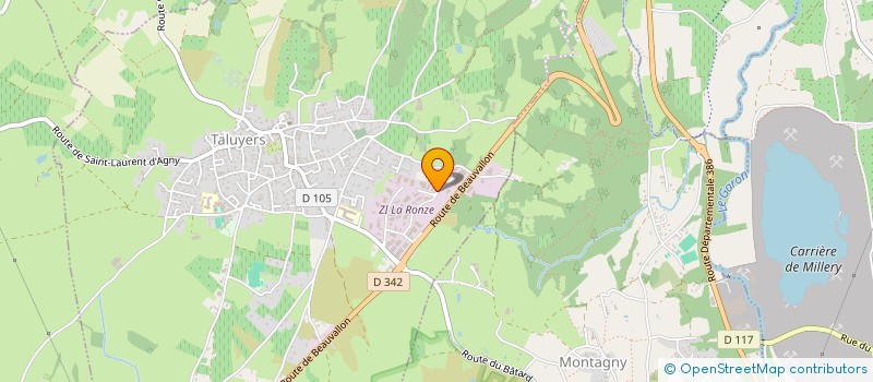 localisation de l'entreprise ATELIER JANTES FCA MONTS DU LYONNAIS  TALUYERS