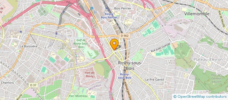 localisation de l'entreprise ATELIER MC6 COIFFURES à ROSNY SOUS BOIS