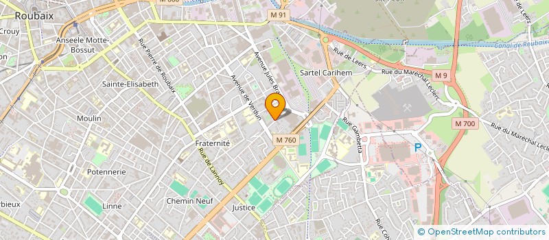 localisation de l'entreprise ATELIER METALLURGIQUE DU NORD à ROUBAIX