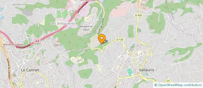 localisation de l'entreprise ATELIER PRUNIAUX  VALLAURIS