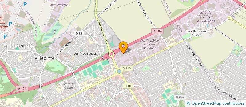 localisation de l'entreprise ATELIER PUBLI 3 à VILLEPINTE