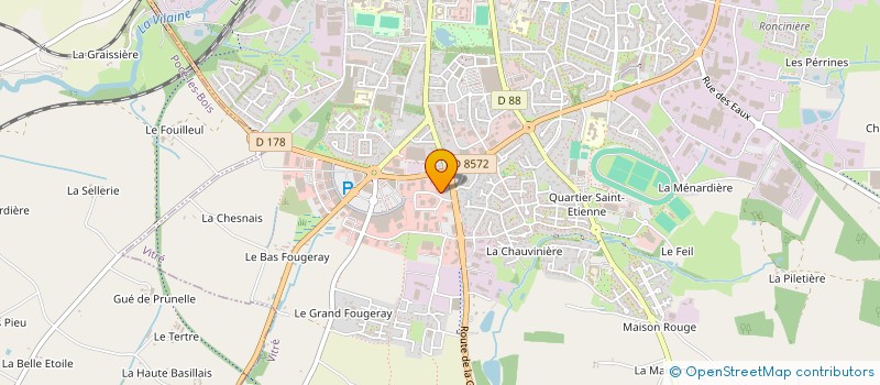 localisation de l'entreprise ATELIER TECHNIQUE MECANIQUE  VITRE