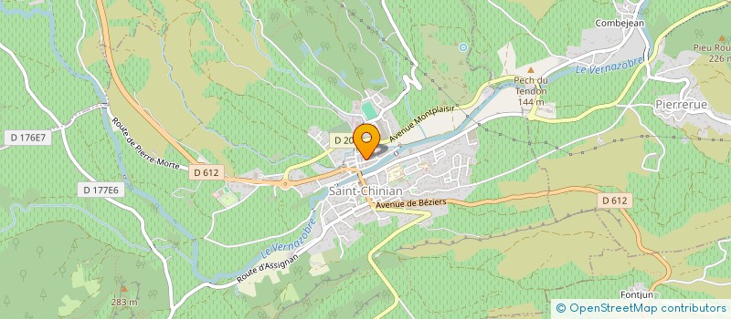 localisation de l'entreprise ATELIER TERRE EAU ET SOCIETES  SAINT-CHINIAN