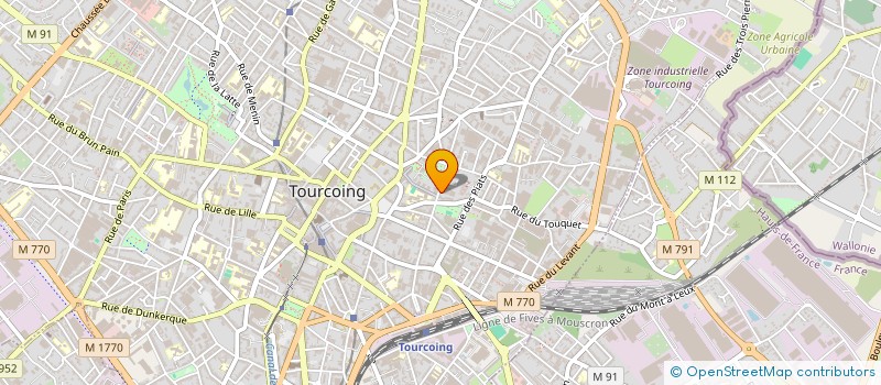 localisation de l'entreprise ATELIER TOURQUENNOIS DE CARROSSERIE SA à TOURCOING