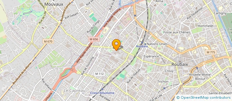 localisation de l'entreprise ATELIER YVETTE TRIBOULET à ROUBAIX