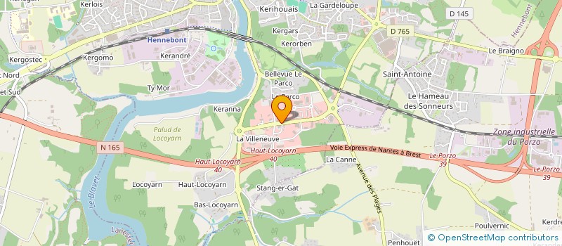 localisation de l'entreprise ATELIERS CARROSSERIE INDUSTRIELLE MORBIH à HENNEBONT