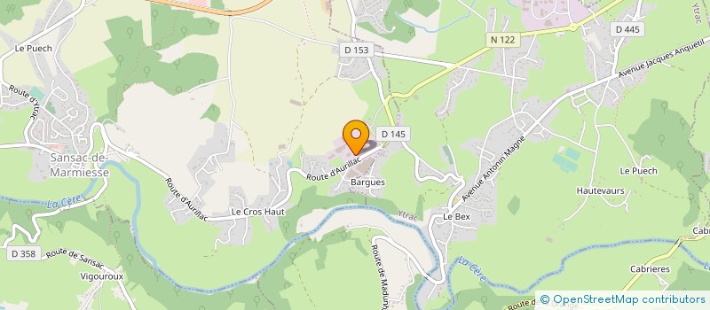 localisation de l'entreprise ATELIERS CHAUDRONNERIE CANTAL à SANSAC-DE-MARMIESSE