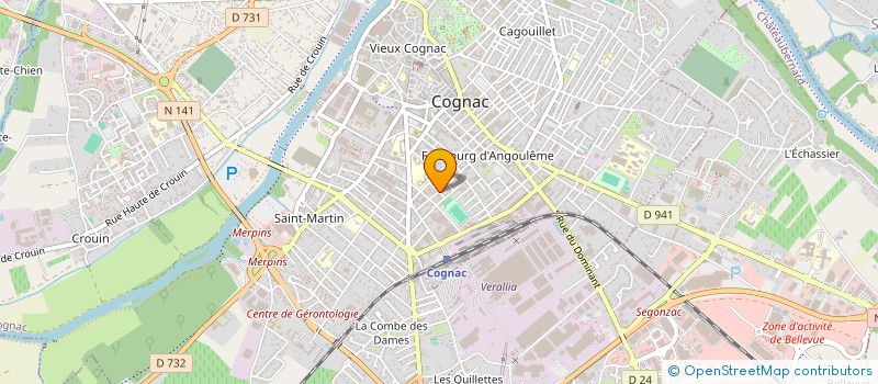 localisation de l'entreprise ATELIERS CREATEURS CREATERRE à COGNAC