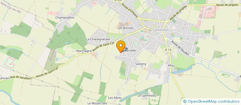 localisation de l'entreprise ATELIERS CREATIFS SANDILLONNAIS à SANDILLON