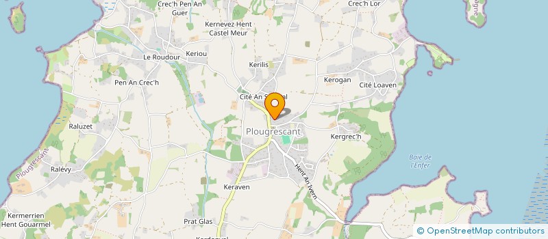 localisation de l'entreprise ATELIERS EVASION PLOUGRESCANT  PLOUGRESCANT