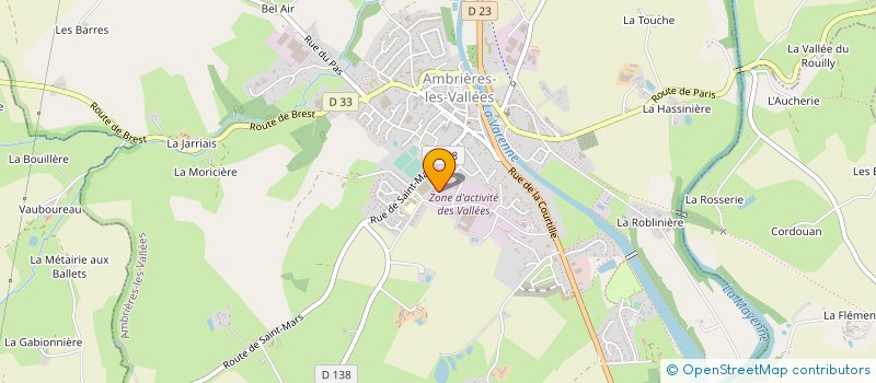 localisation de l'entreprise ATELIERS M.G.B. à AMBRIERES-LES-VALLEES