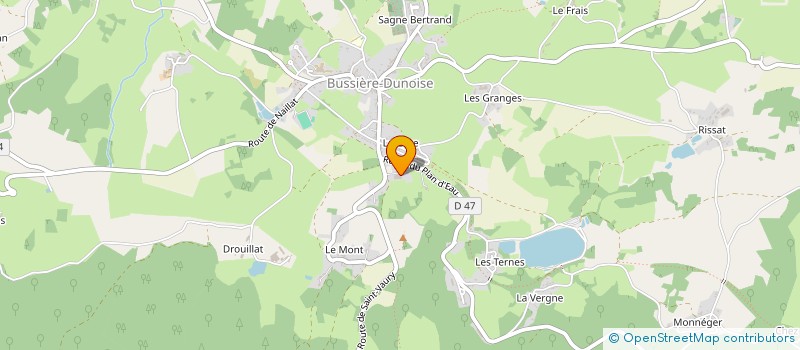 localisation de l'entreprise ATELIERS MECANIQUES DE BUSSIERE à BUSSIERE-DUNOISE
