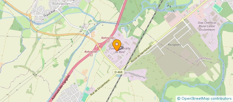 localisation de l'entreprise ATELIERS MECANIQUES DE LA MODER - A.M.M à LA WANTZENAU
