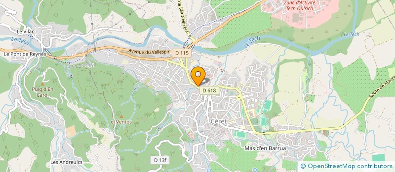 localisation de l'entreprise ATELIERS RECHERCHE INITIATIVES ET CREATION ARTISTIQUE  CERET