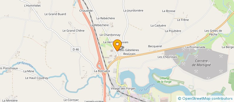 localisation de l'entreprise ATELIERS SERVICES MECANIQUE GENERALE à MARTIGNE-FERCHAUD
