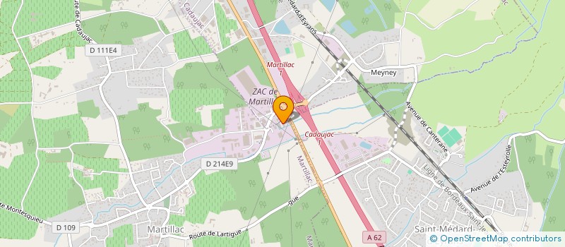 localisation de l'entreprise ATES  MARTILLAC