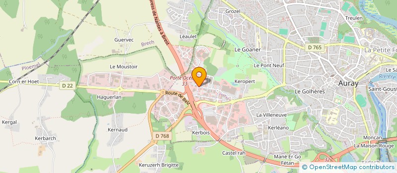 localisation de l'entreprise ATHENIS à AURAY