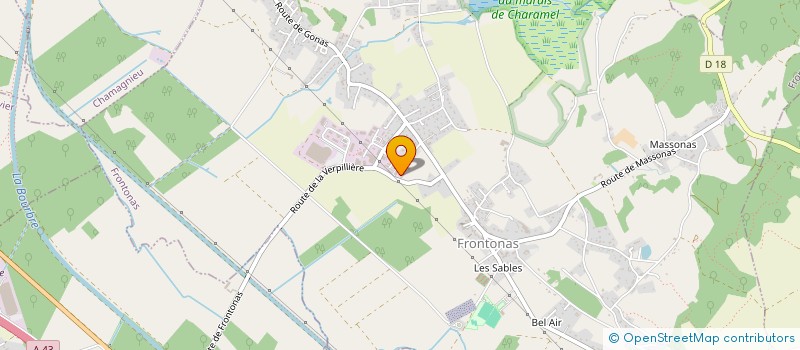 localisation de l'entreprise ATHERM'ELEC à FRONTONAS
