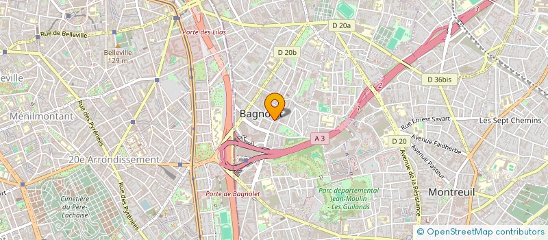 localisation de l'entreprise ATK GHELLAS à BAGNOLET