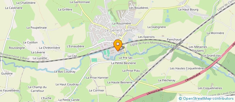 localisation de l'entreprise ATLANTIC DECHETS SERVICES à LE GENEST-SAINT-ISLE