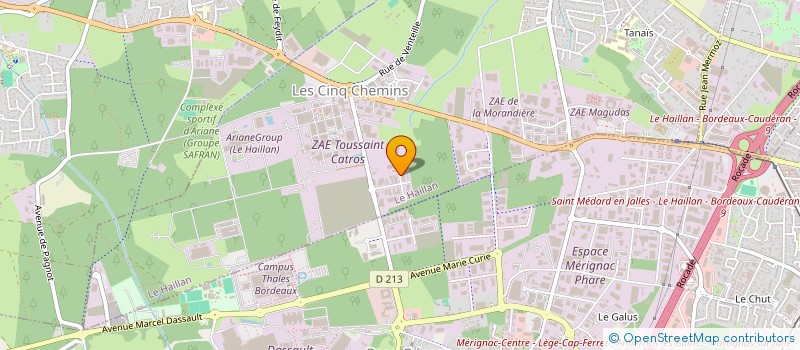 localisation de l'entreprise ATLANTIQUE AEROSOLS ET PEINTURES  LE HAILLAN