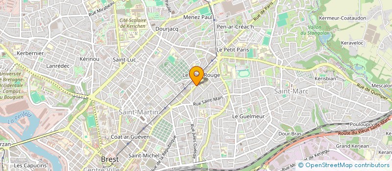 localisation de l'entreprise ATLANTIQUE AUTOS CONTROLE TECHNIQUE à BREST